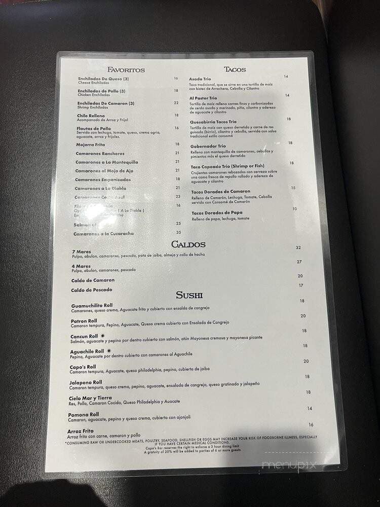 Mariscos 701 - Pomona, CA menu_pic