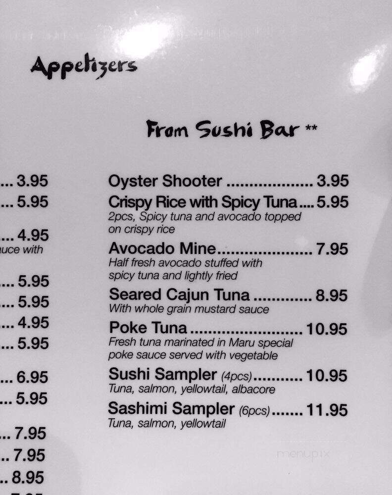 Maru Sushi & Grill - Overland Park, KS menu_pic