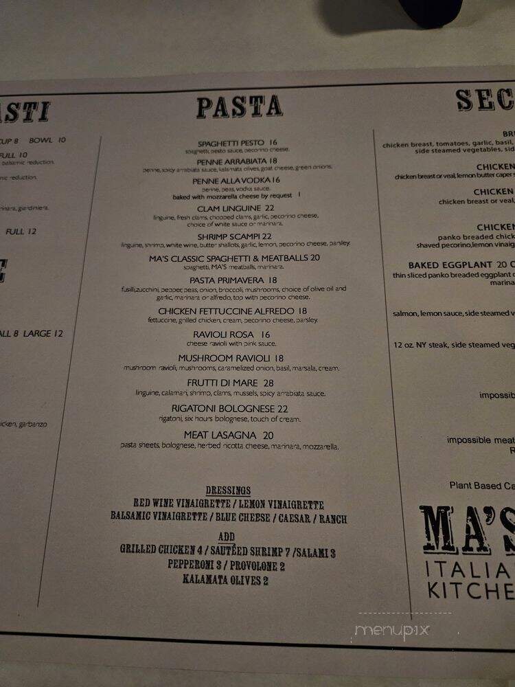 MA's Italian Kitchen - Burbank, CA menu_pic