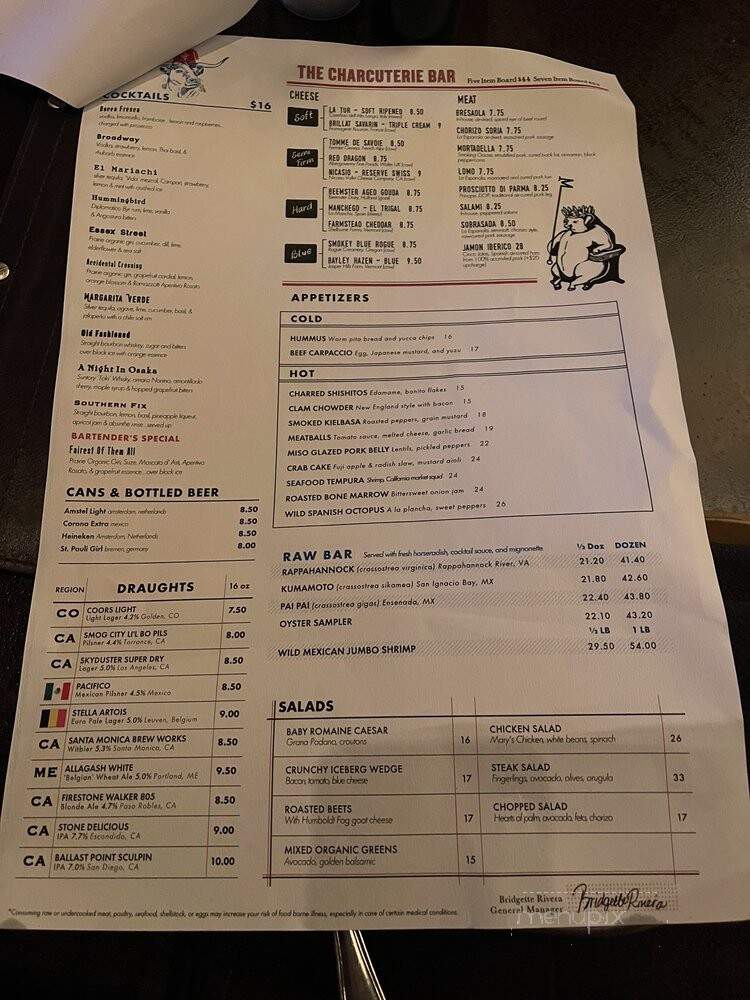 Meat On Ocean - Santa Monica, CA menu_pic