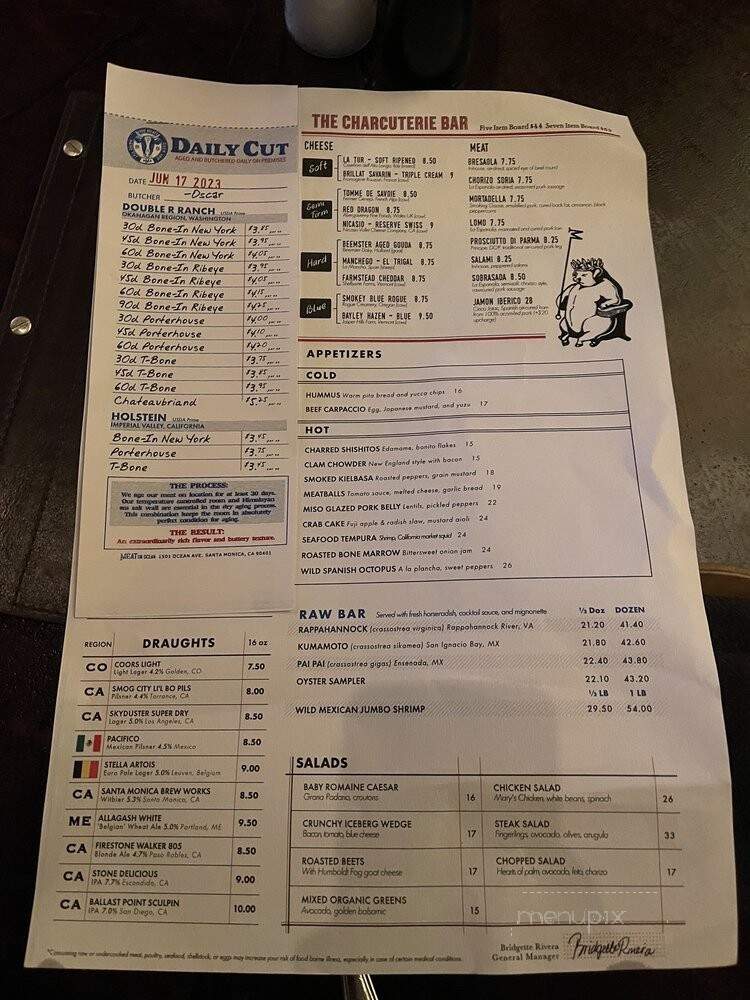 Meat On Ocean - Santa Monica, CA menu_pic