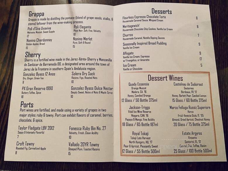 Meritage Wine Bar - Glen Cove, NY menu_pic