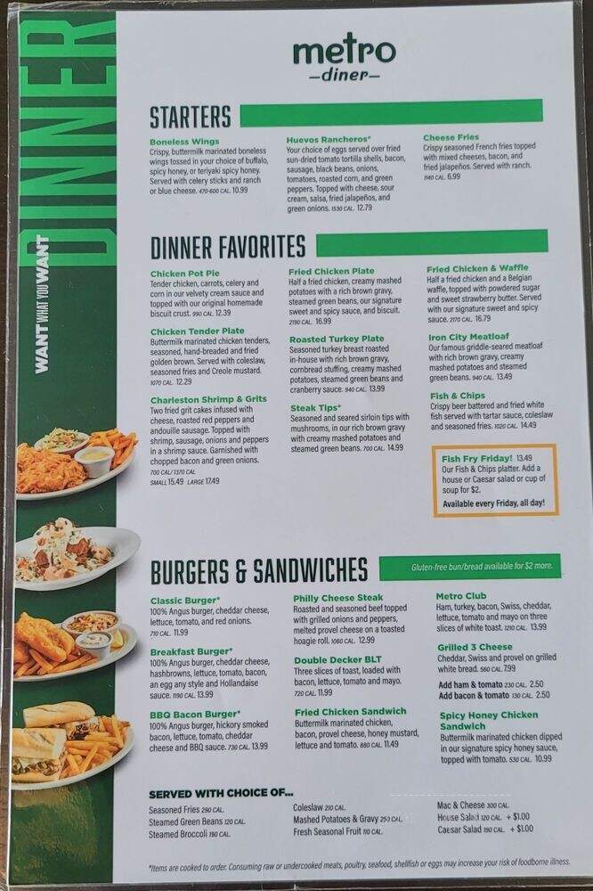 Metro Diner - Huntersville, NC menu_pic