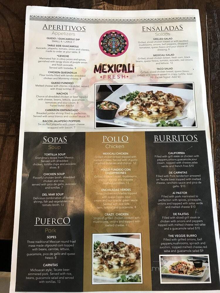 Mexicali Fresh Mex Grill - Savannah, GA menu_pic