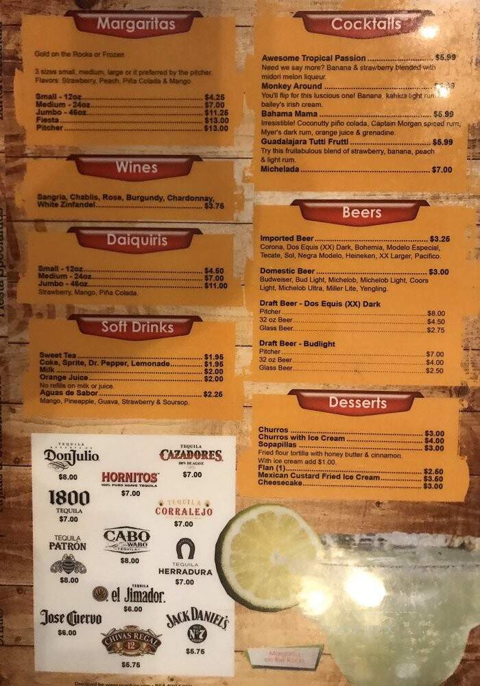 Mi Fiesta Grille - Central, SC menu_pic