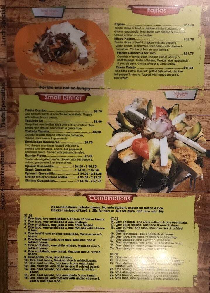 Mi Fiesta Grille - Central, SC menu_pic