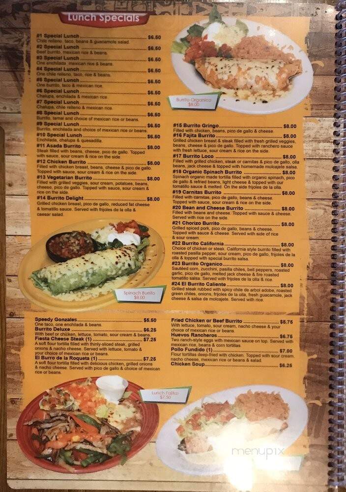 Mi Fiesta Grille - Central, SC menu_pic