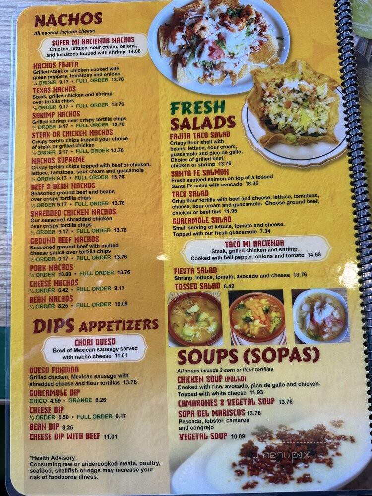 Mi Hacienda Mexican Restaurant - Carmel, IN menu_pic