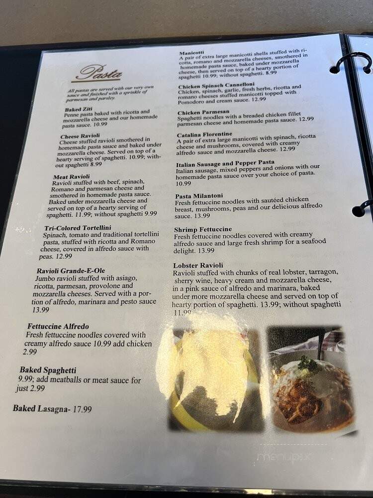 Milantoni Italian Restaurant - Louisville, KY menu_pic