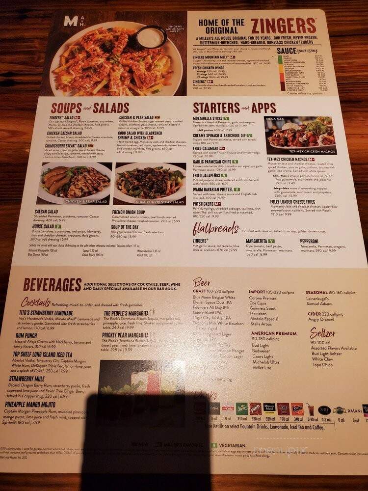 Miller's Ale House - Allentown, PA menu_pic