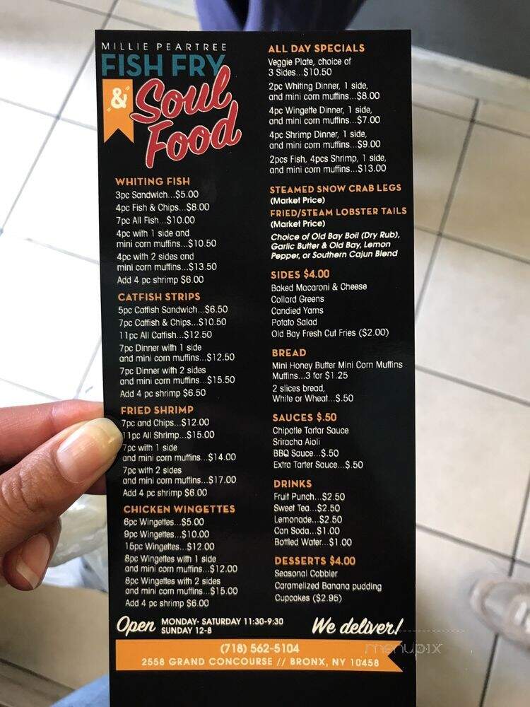 Millie Peartree - Bronx, NY menu_pic