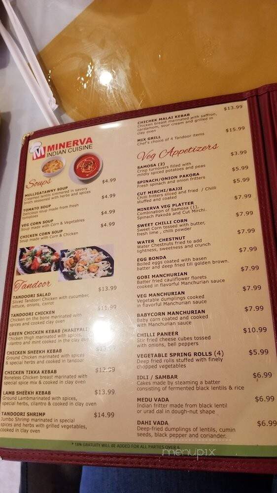 Minerva Indian Cuisine - Southlake, TX menu_pic