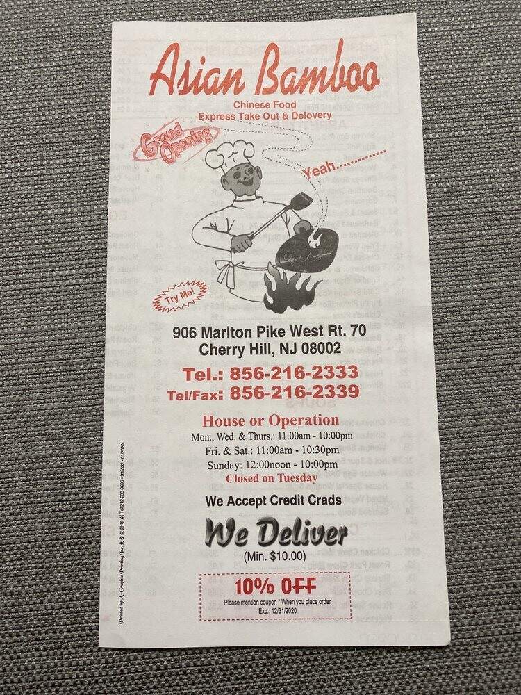 Ming's Kitchen - Cherry Hill, NJ menu_pic