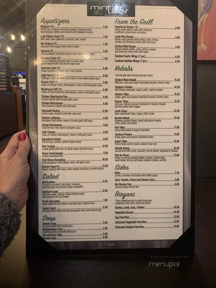 Mint Leaf - Groton, CT menu_pic