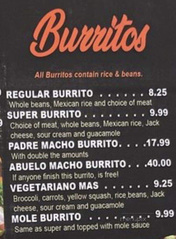 Mi Ranchito - Santa Rosa, CA menu_pic