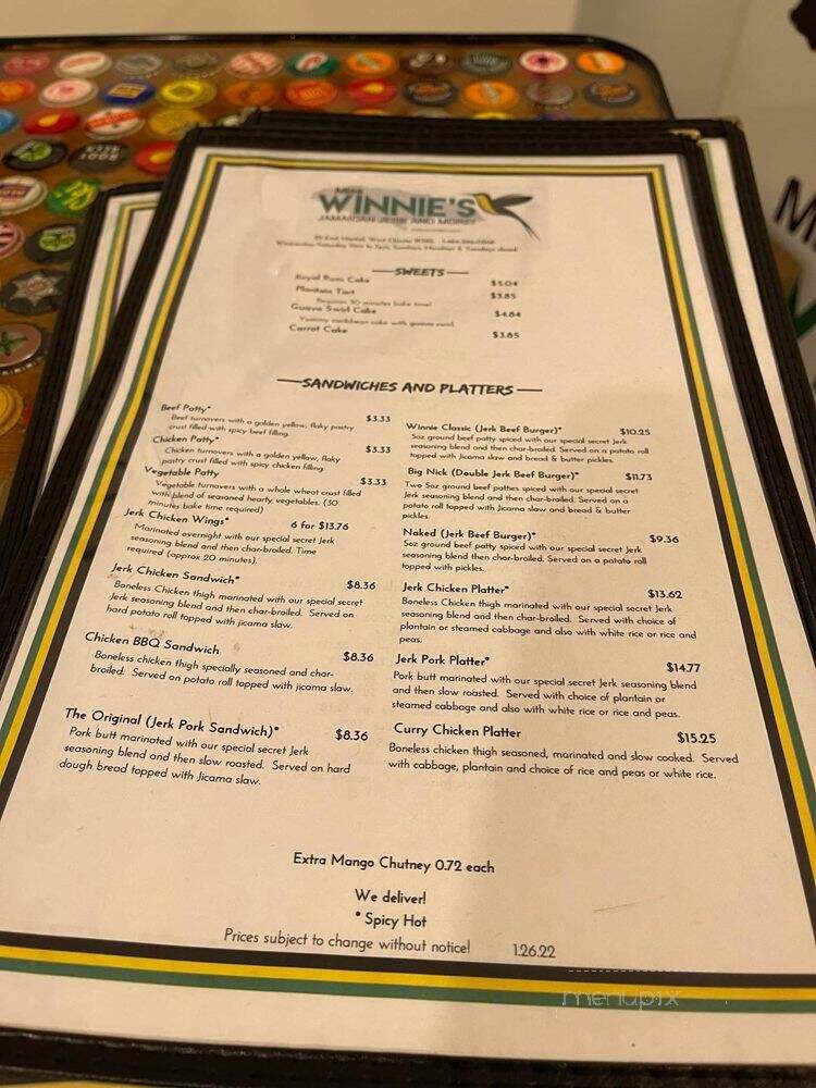 Miss Winnie's Jamaican Jerk - West Chester, PA menu_pic