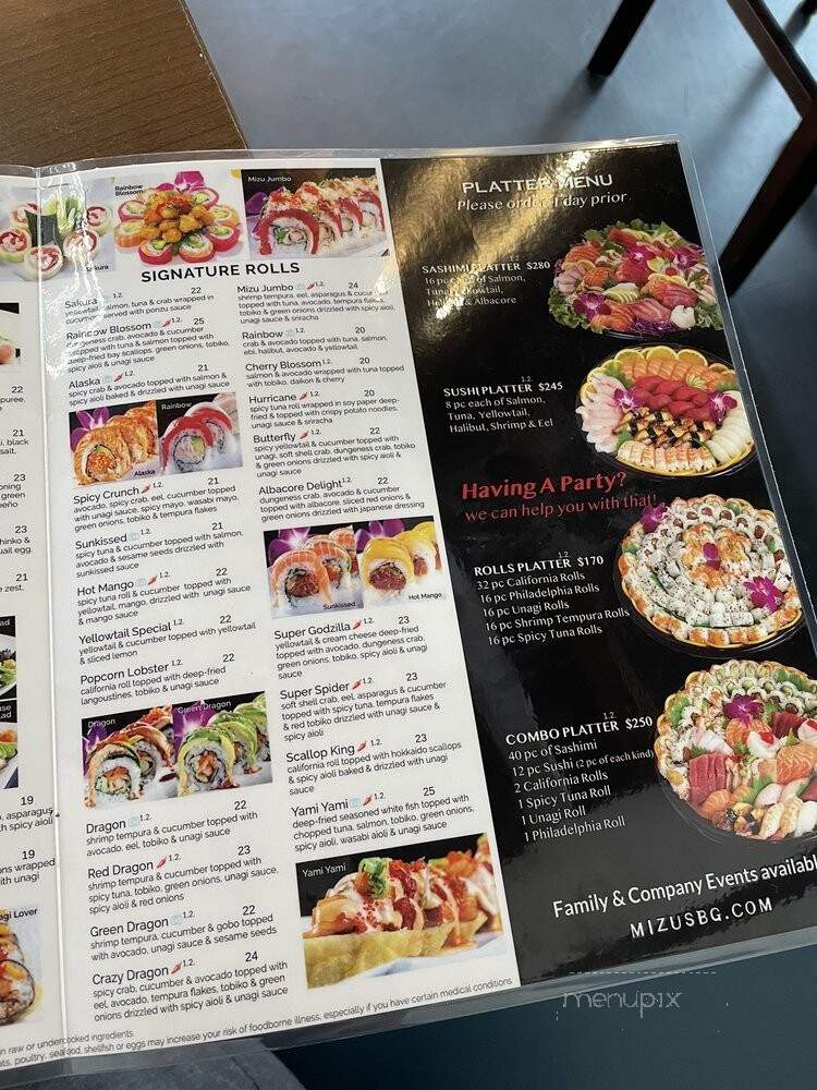 Mizu Sushi Bar & Grill - Mountain View, CA menu_pic