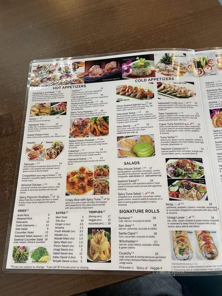 Mizu Sushi Bar & Grill - Mountain View, CA menu_pic
