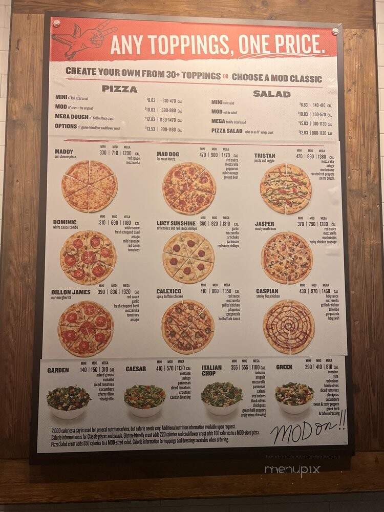 MOD Pizza - Castro Valley, CA menu_pic