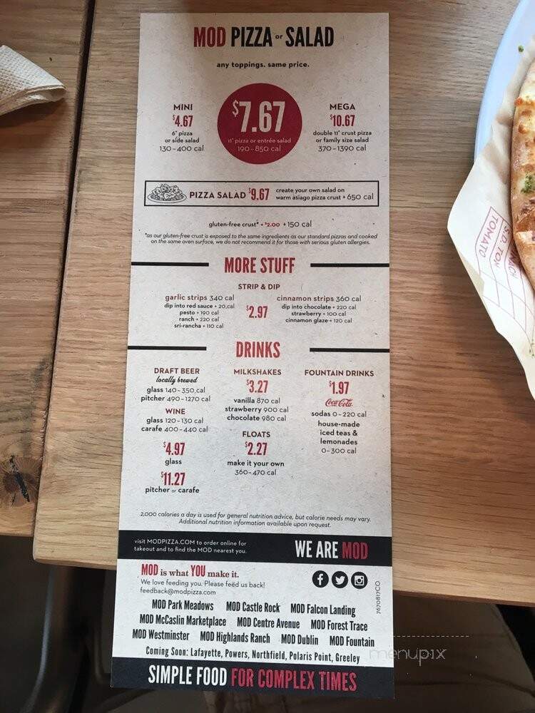 MOD Pizza - Colorado Springs, CO menu_pic