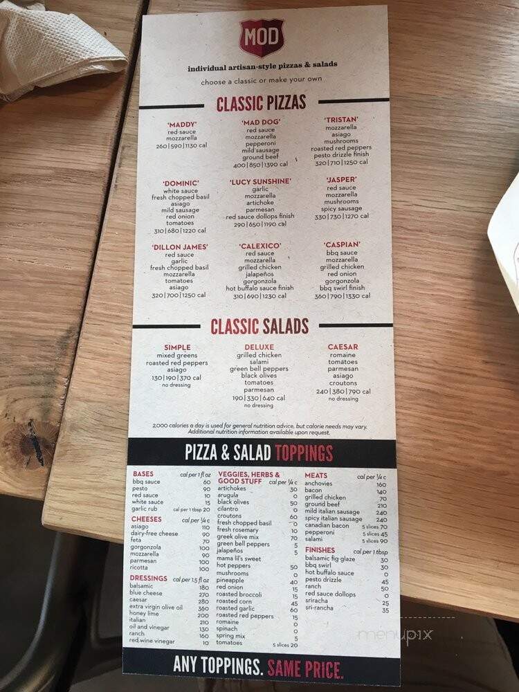 MOD Pizza - Colorado Springs, CO menu_pic