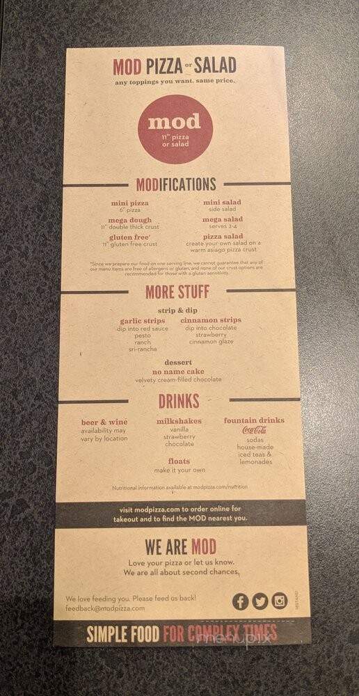 MOD Pizza - Decatur, GA menu_pic