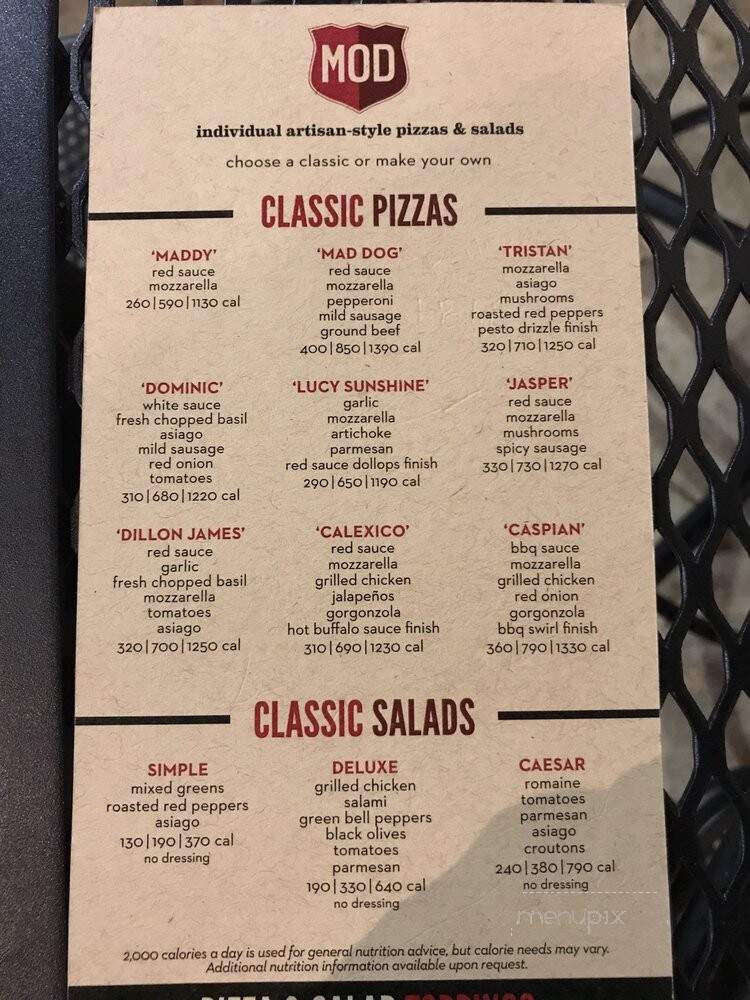 MOD Pizza - Kennesaw, GA menu_pic