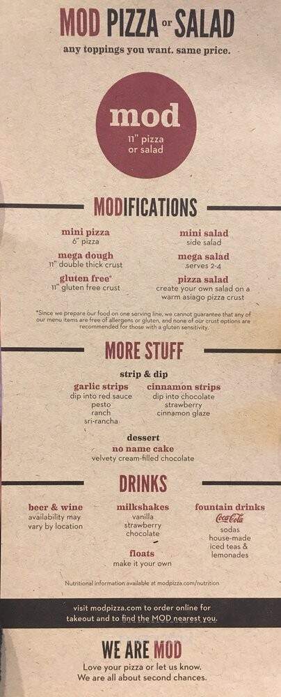 MOD Pizza - Madison, WI menu_pic