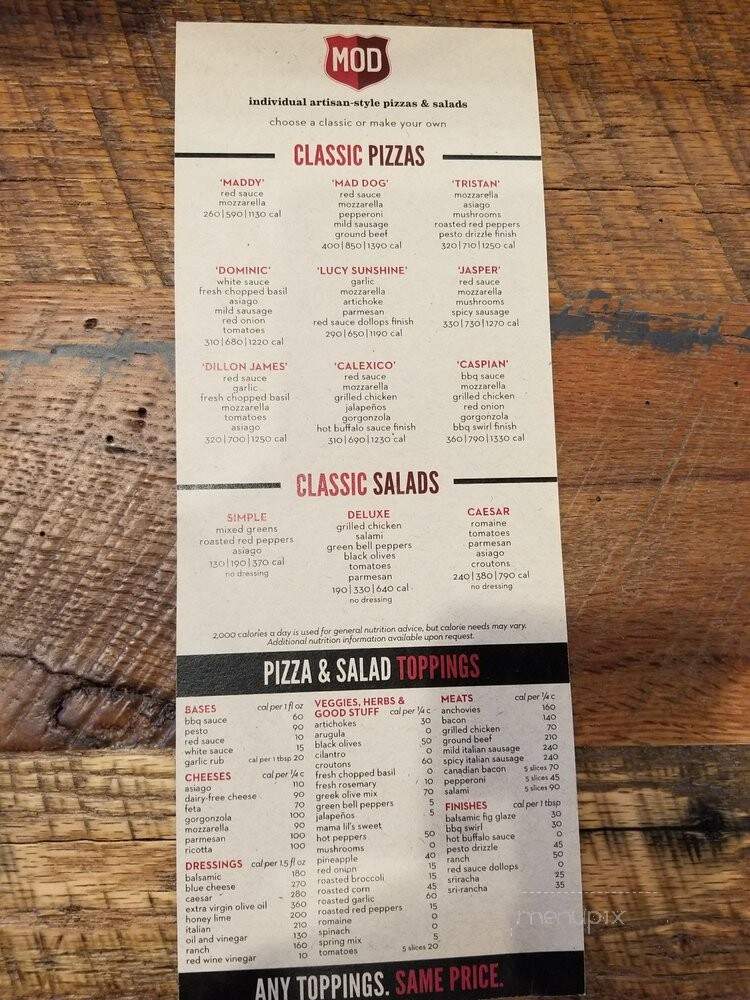 MOD Pizza - Riverdale, UT menu_pic