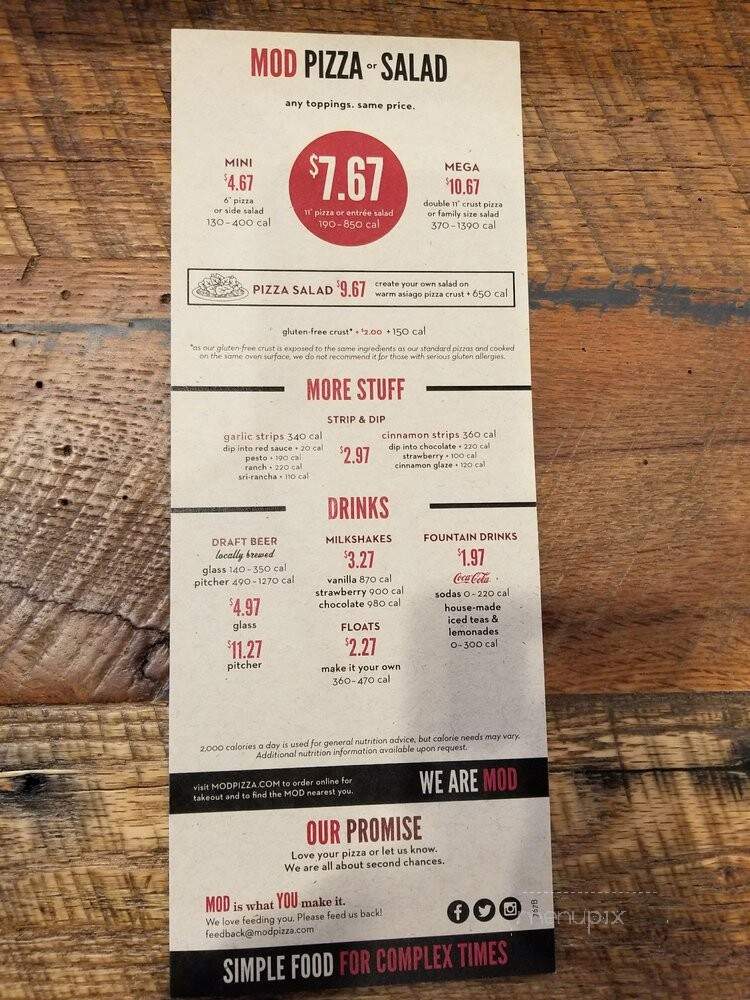 MOD Pizza - Riverdale, UT menu_pic