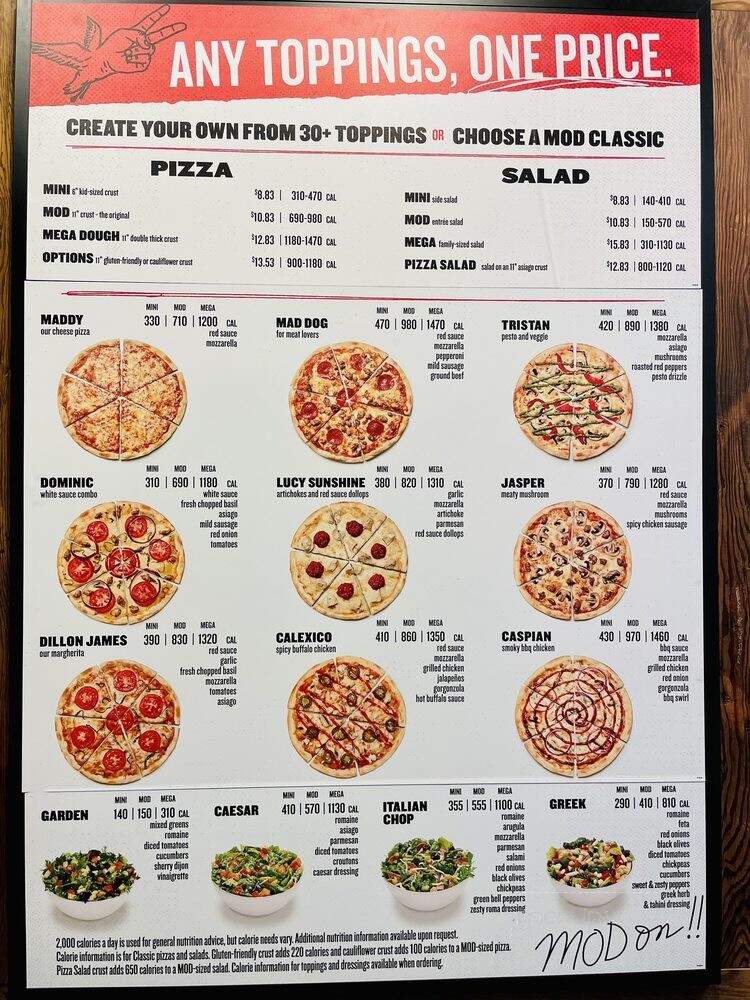 MOD Pizza - San Ramon, CA menu_pic