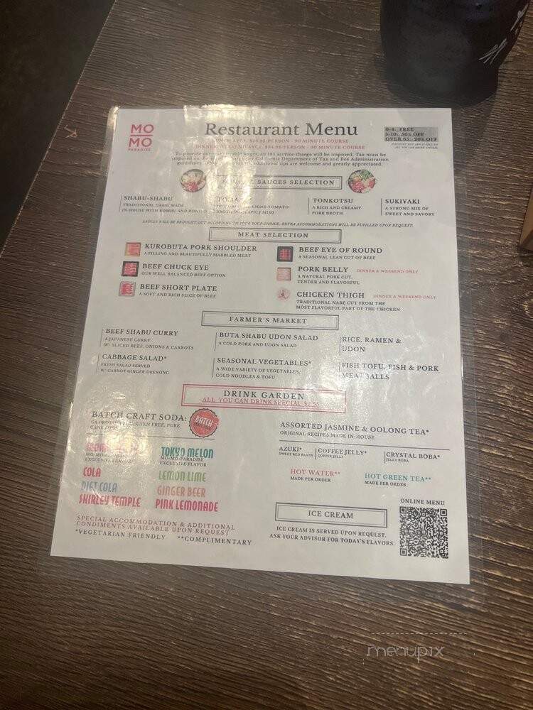Mo-Mo-Paradise - Torrance, CA menu_pic