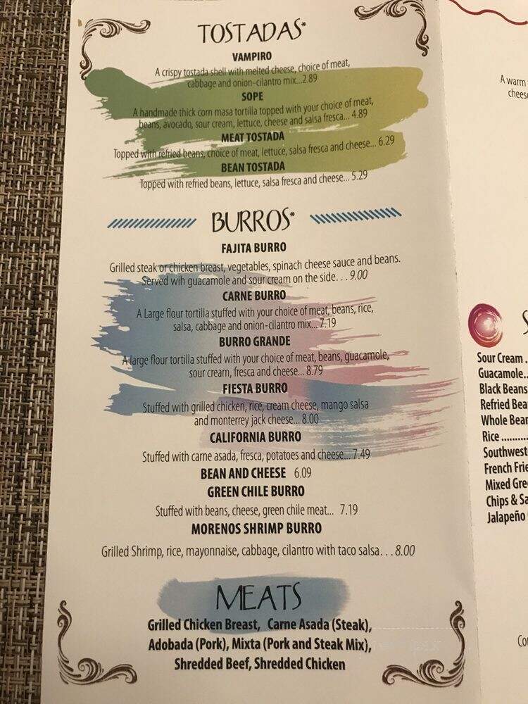 Moreno's Mexican Grill - Chandler, AZ menu_pic
