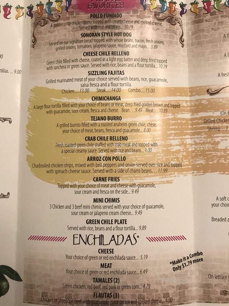 Moreno's Mexican Grill - Chandler, AZ menu_pic