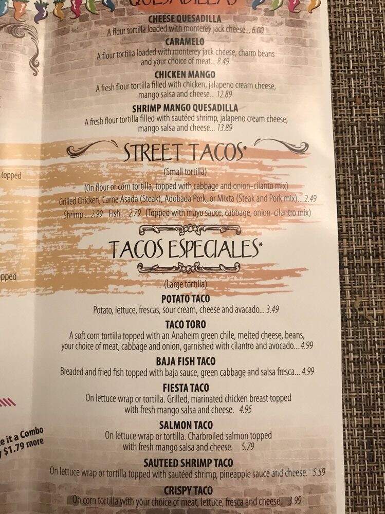 Moreno's Mexican Grill - Chandler, AZ menu_pic