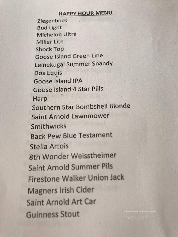 Mo's Irish Pub - Katy, TX menu_pic