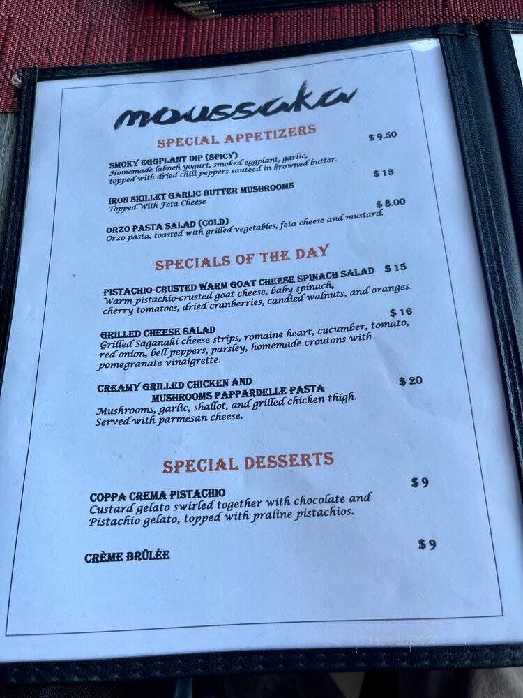 Moussaka Mediterranean Kitchen - San Leandro, CA menu_pic