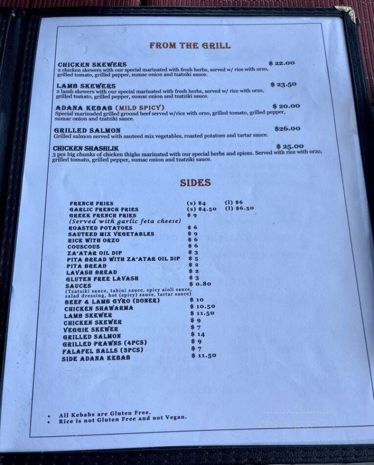 Moussaka Mediterranean Kitchen - San Leandro, CA menu_pic