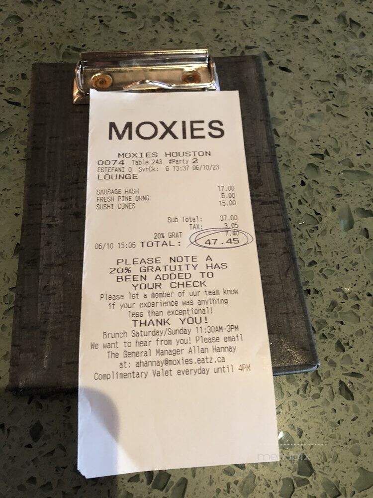 Moxie's Grill & Bar - Houston, TX menu_pic