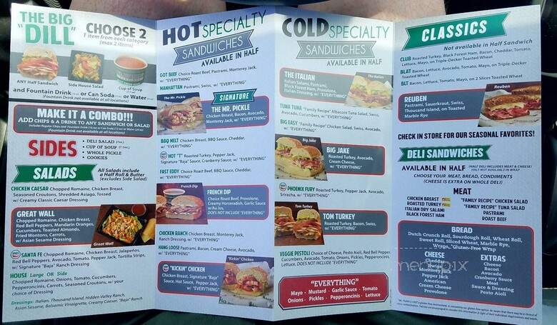 Mr. Pickle's Sandwich Shop - Martinez, CA menu_pic