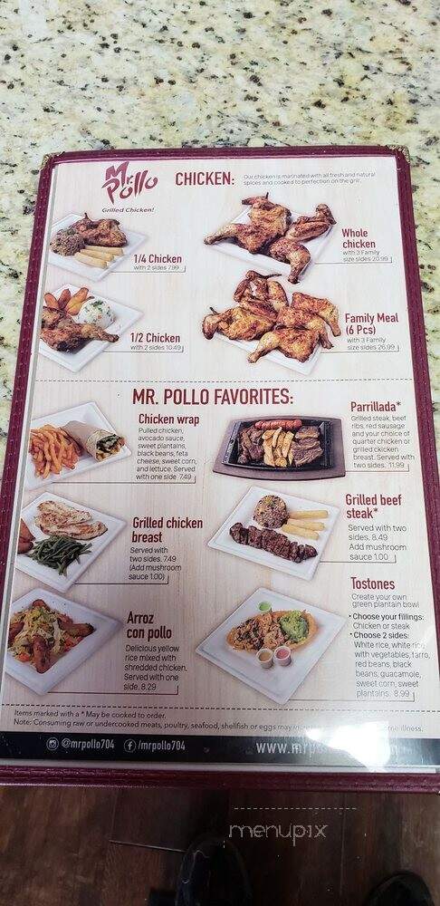 Mr. Pollo - Fort Mill, SC menu_pic