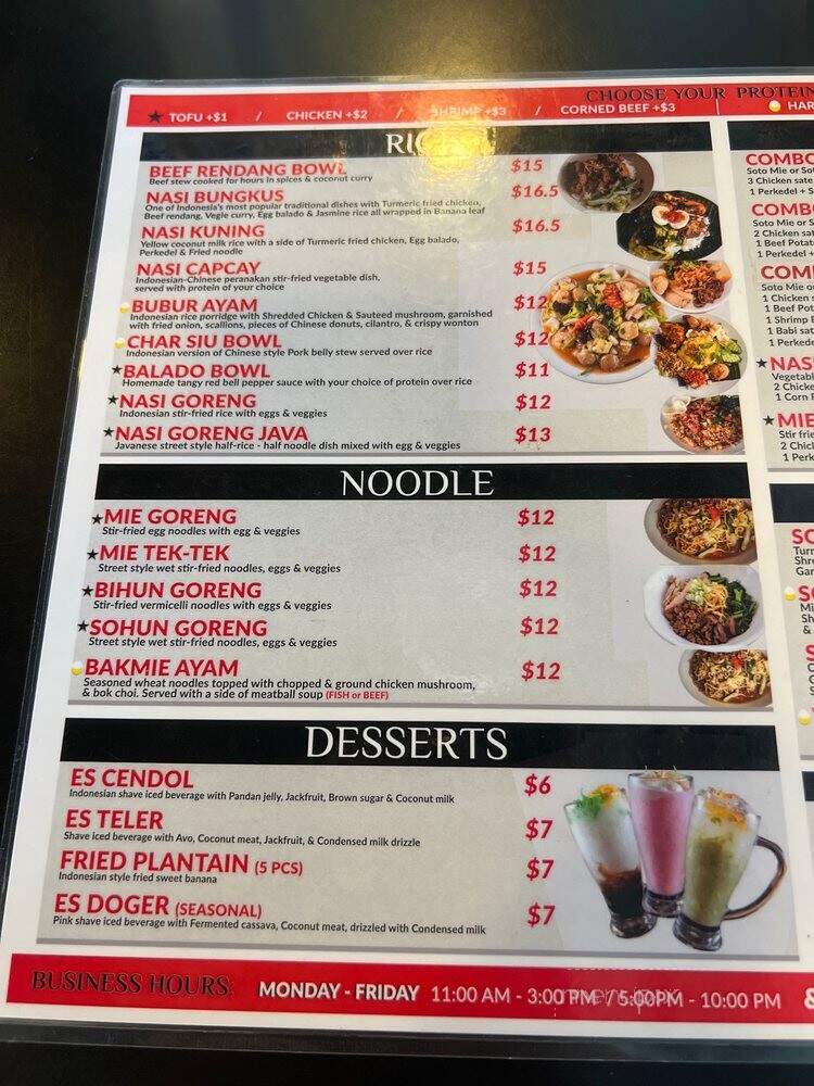 Mr. Sate - Los Angeles, CA menu_pic