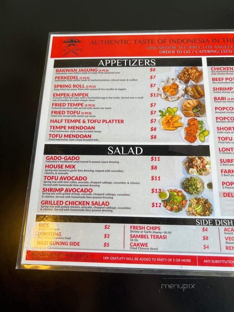 Mr. Sate - Los Angeles, CA menu_pic