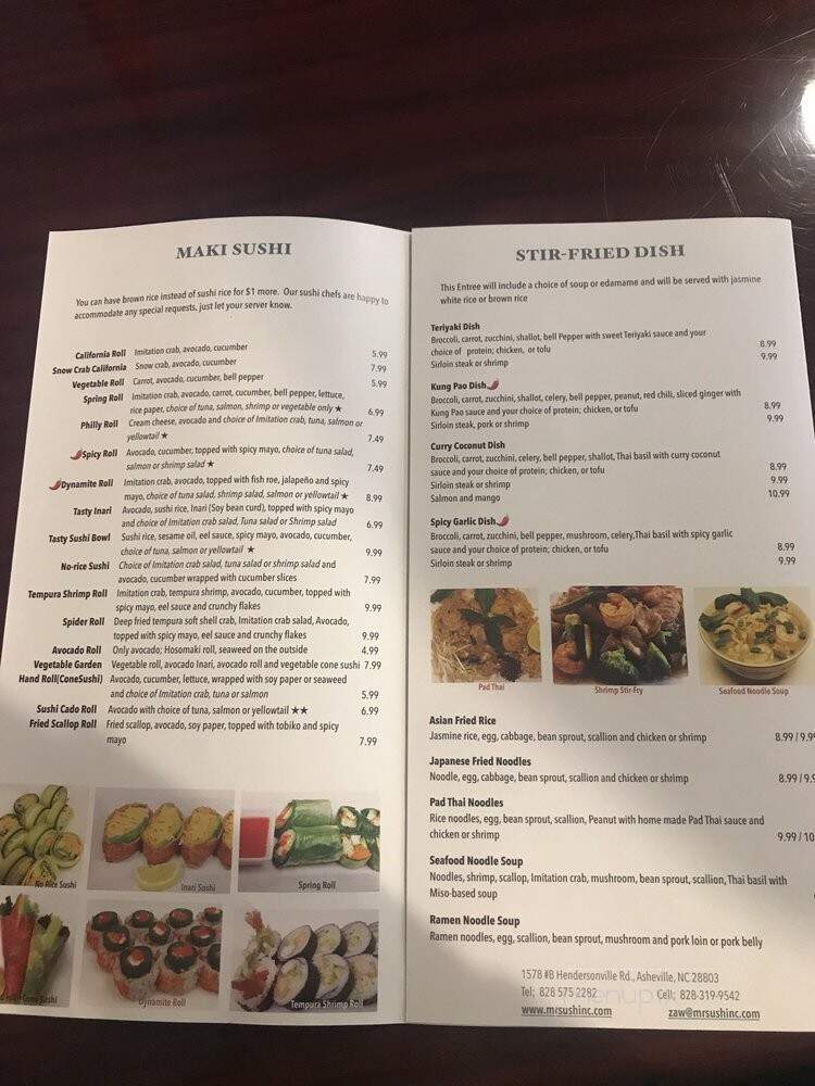 Mr. Sushi - Asheville, NC menu_pic