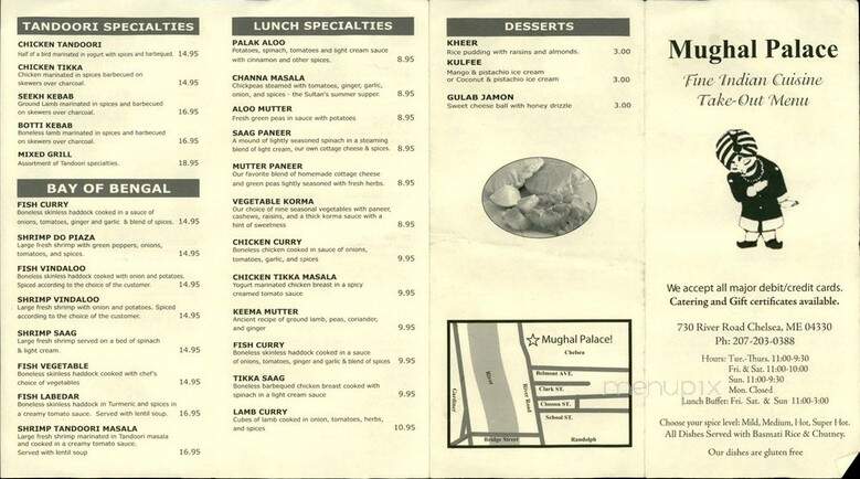 Mughal Palace - Chelsea, ME menu_pic