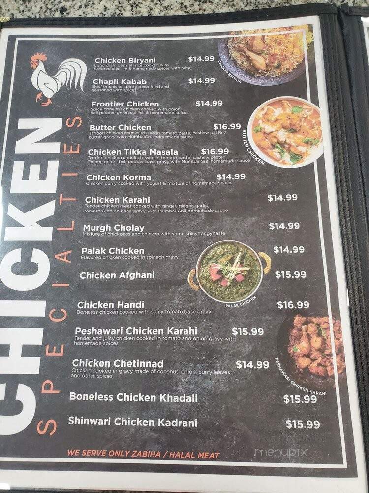 Mumbai Grill - Dallas, TX menu_pic