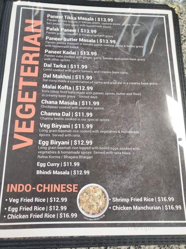Mumbai Grill - Dallas, TX menu_pic