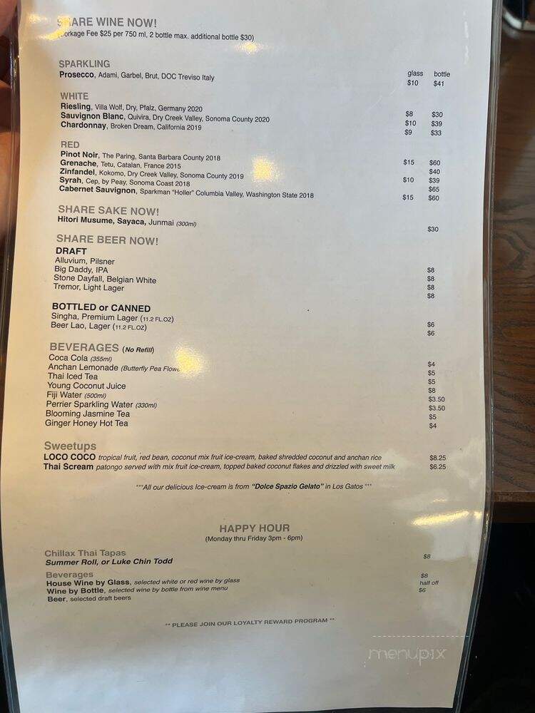 Must be Thai - Santa Clara, CA menu_pic