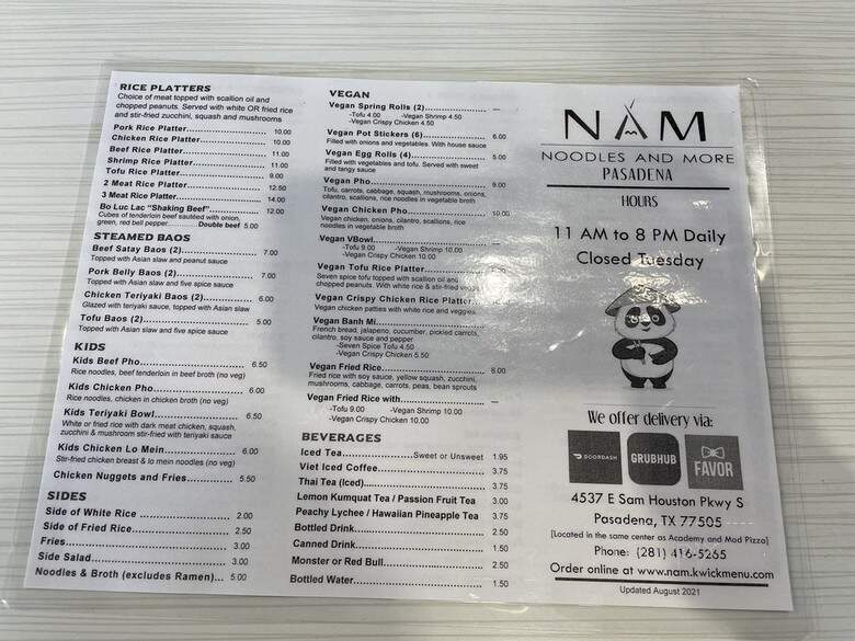 NAM Noodles And More - Pasadena, TX