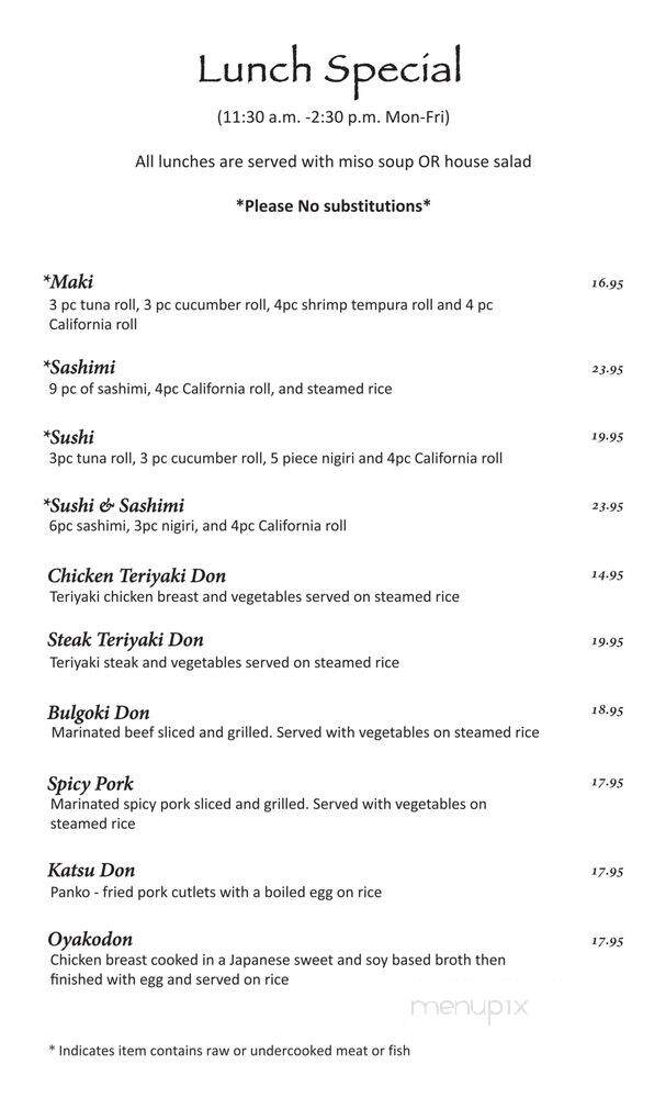 Natsu Sushi Bar & Ocean Grill - Alpharetta, GA menu_pic